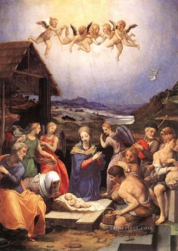 アーニョロ・ブロンズィーノ Painting - 羊飼いへの崇拝 フィレンツェ・アーニョロ・ブロンズィーノ